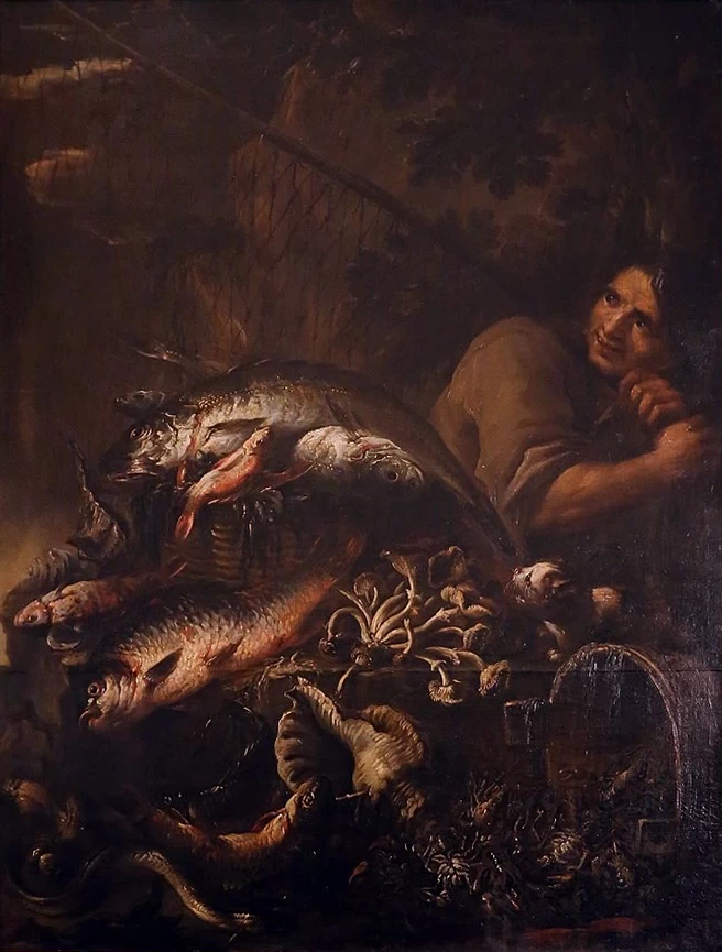 Pescatore con pesci - Palazzo d'Arco, Mantova